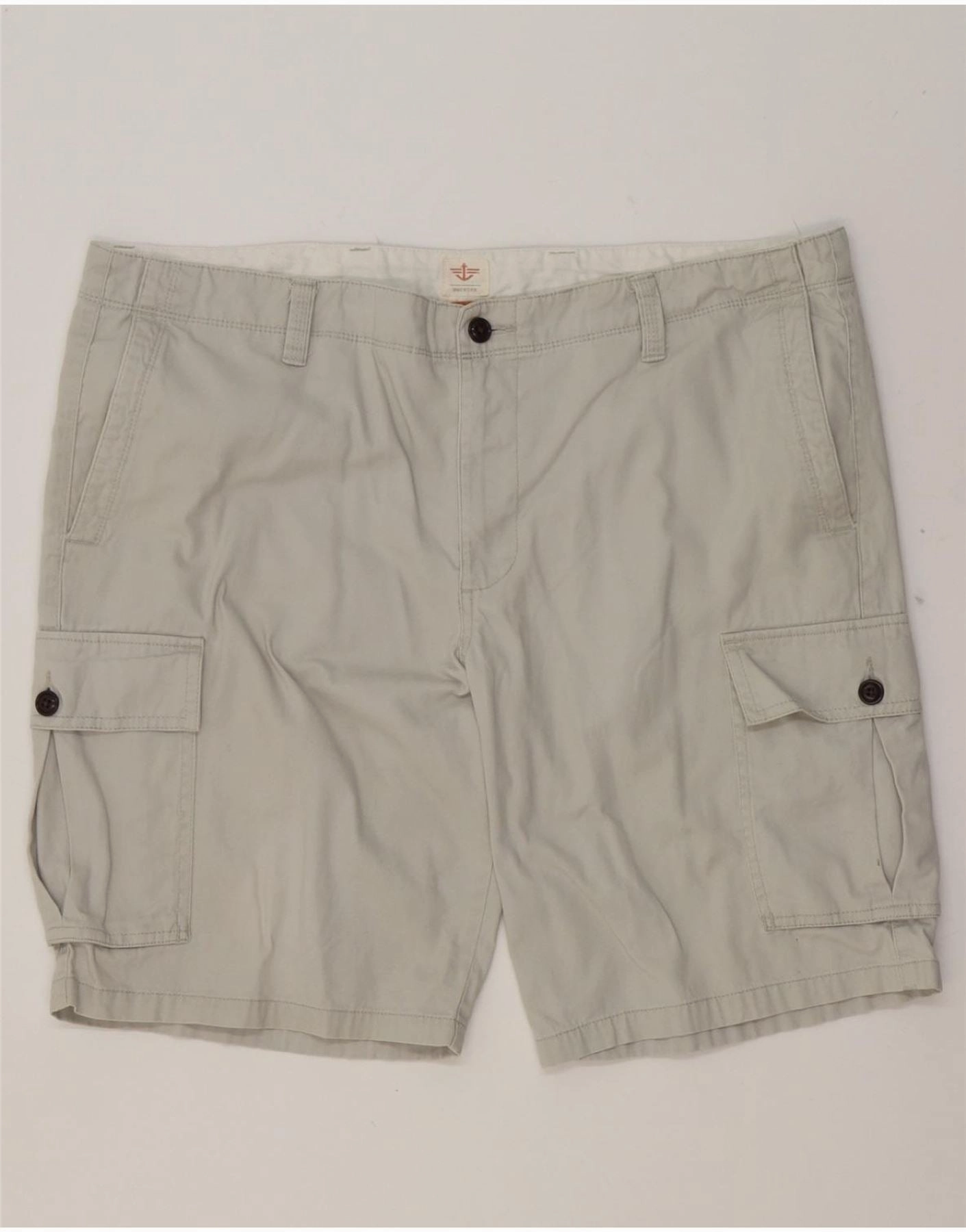 DOCKERS Mens Cargo Shorts W40 XL Grey Cotton Adjustable Fit Travel Comfort