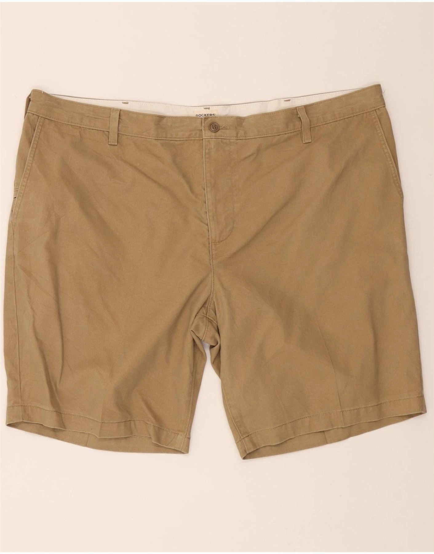DOCKERS Mens Cargo Shorts W44 2XL Beige Cotton No Ride Up Travel Flex