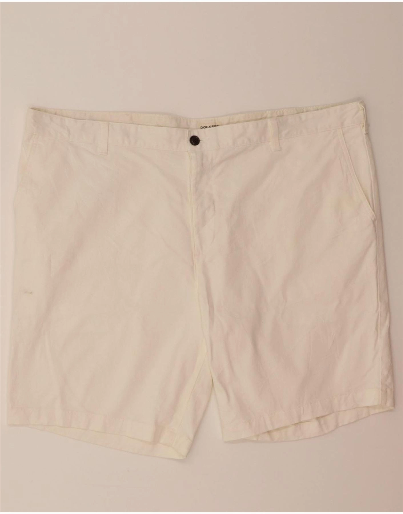 DOCKERS Mens Cargo Shorts W44 2XL Off White Cotton Warm Season