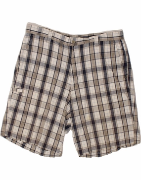 Thermoregulating Fabric Relaxed Motion DOCKERS Mens Casual Shorts W38 XL Grey Check Cotton