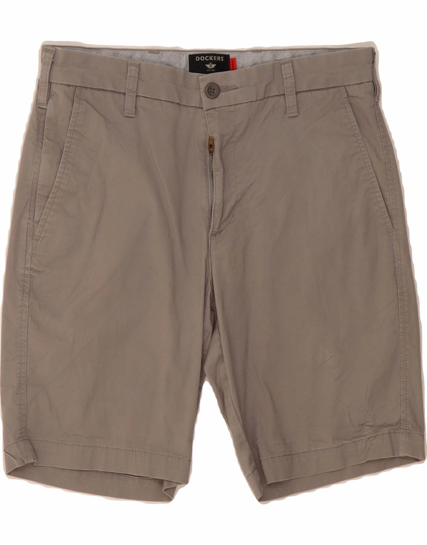 DOCKERS Mens Chino Shorts W30 Medium Grey Cotton Eco-friendly stripe design