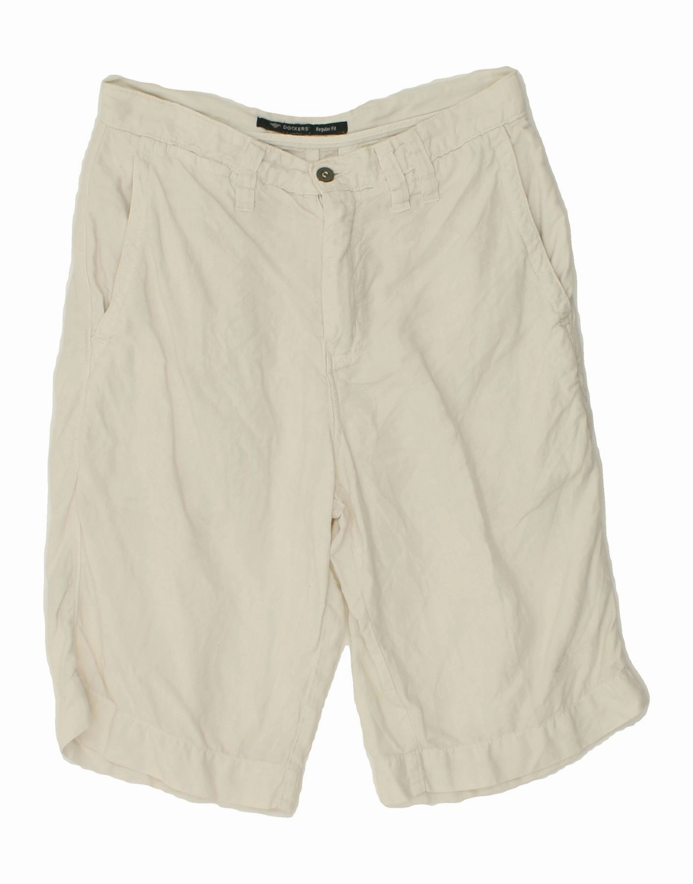 DOCKERS Mens Chino Shorts W31 Medium White Linen Sport Motion