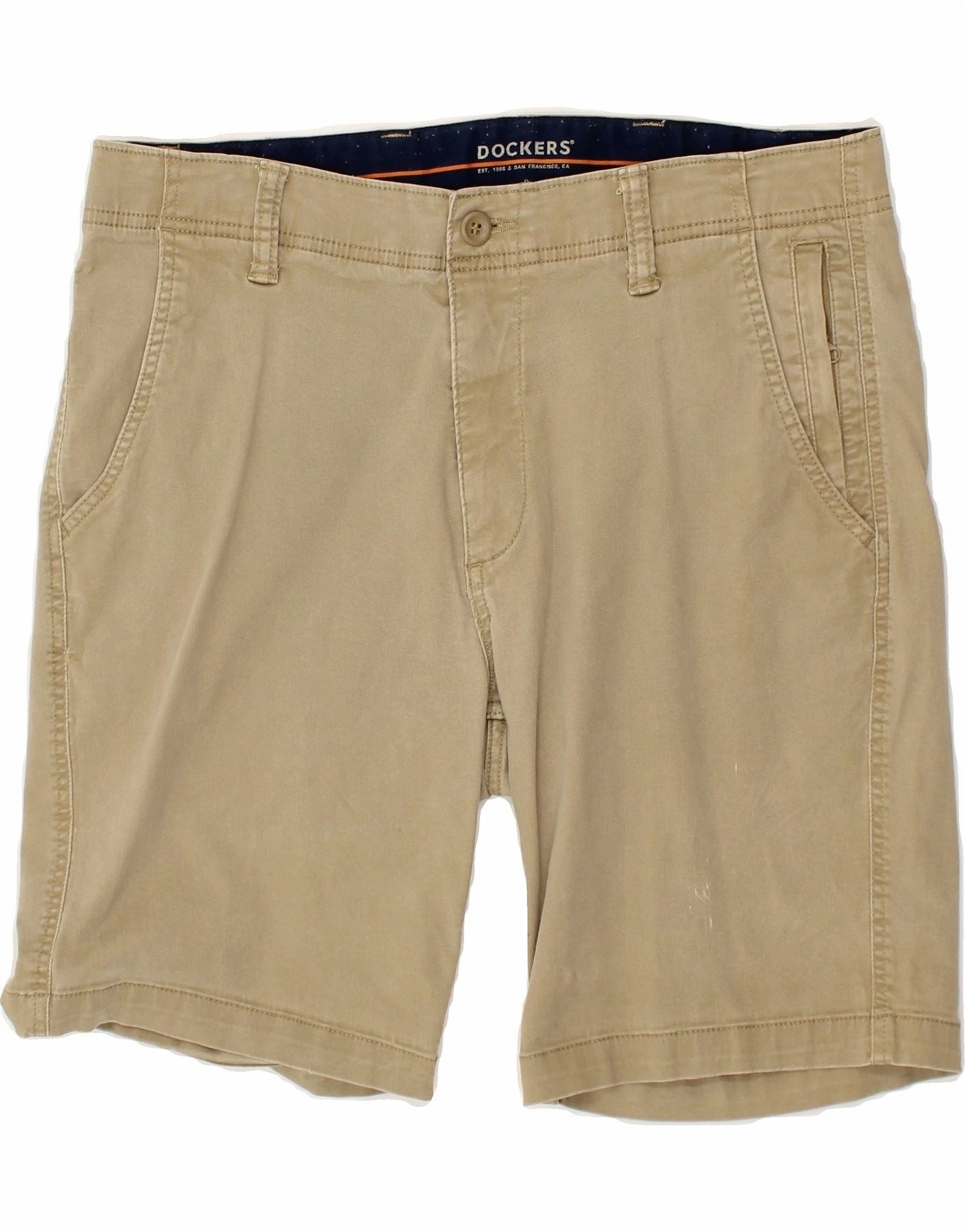 DOCKERS Mens Chino Shorts W32 Medium Beige Cotton No Bulky Feel