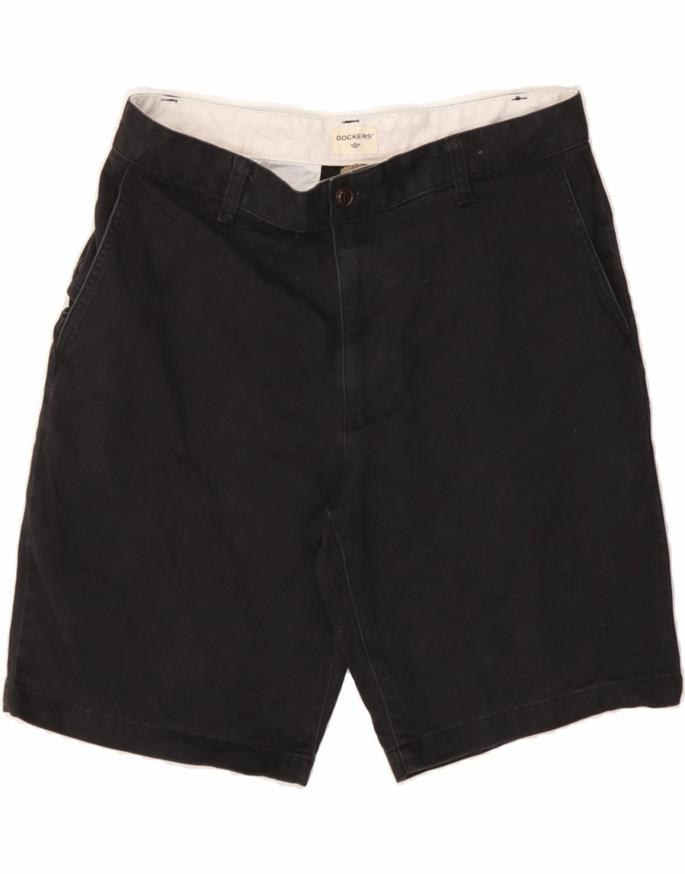 DOCKERS Mens Chino Shorts W32 Medium Black Cotton RipstopMaterial