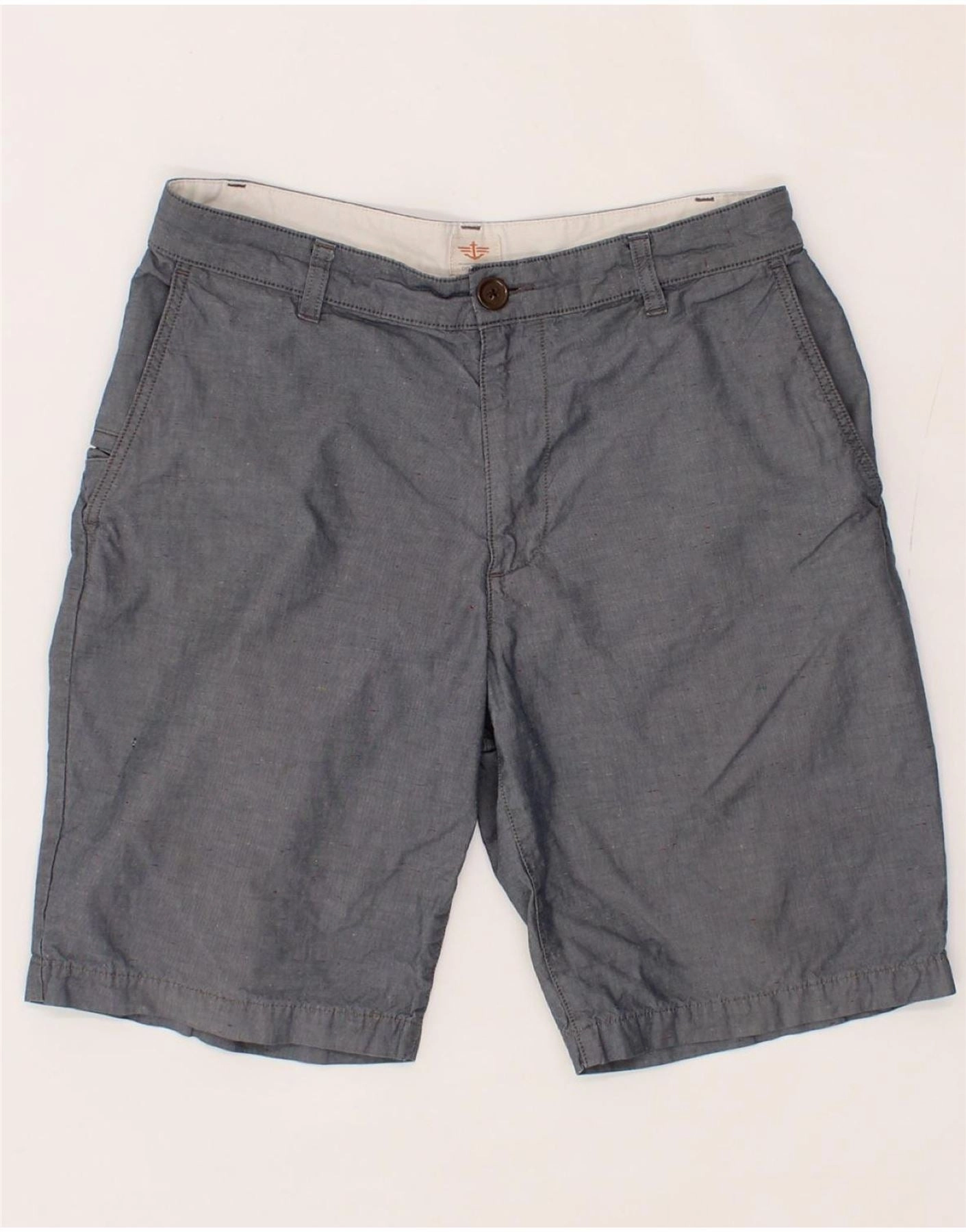 DOCKERS Mens Chino Shorts W32 Medium Blue Cotton Anti Odor Treatment Contoured Cuff Design