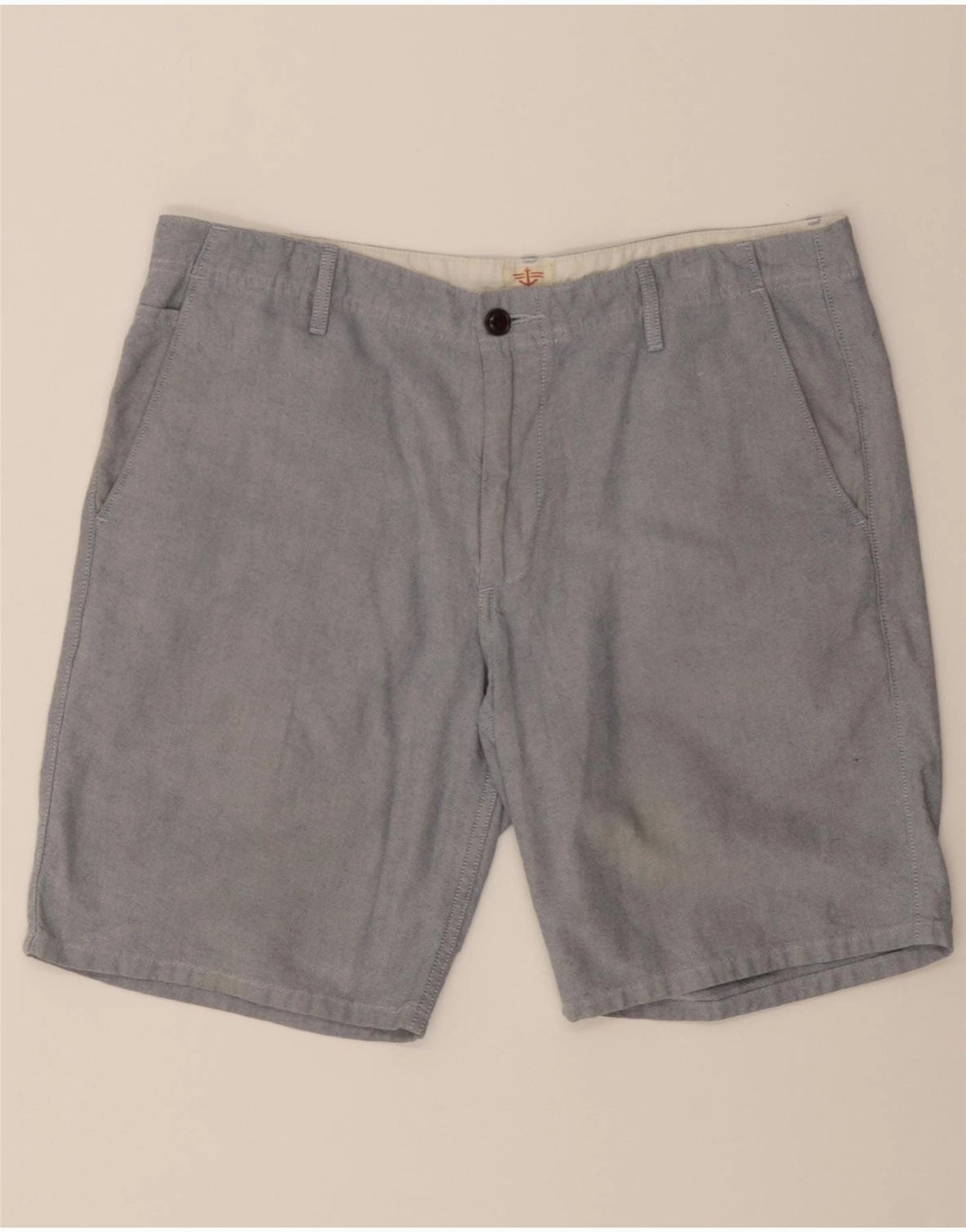 DOCKERS Mens Chino Shorts W33 Medium Grey Cotton Punk style suede look