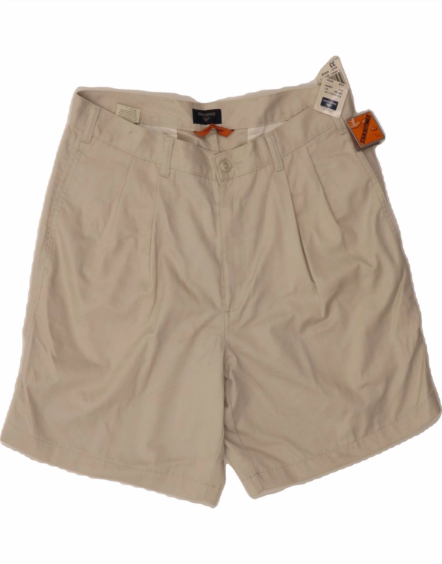 DOCKERS Mens Chino Shorts W33 Medium  Grey Cotton Game Day Reflective accents
