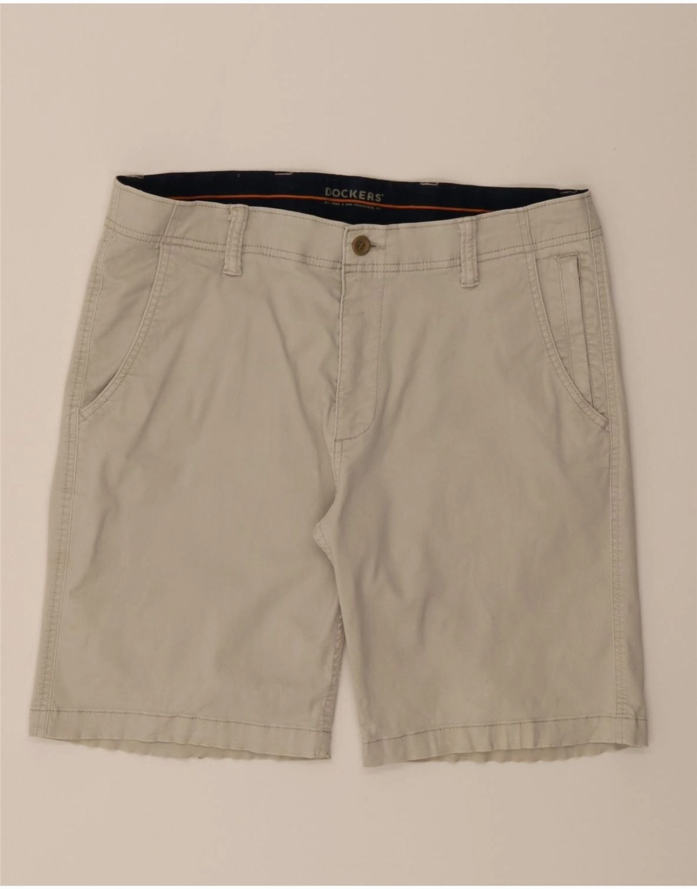 DOCKERS Mens Chino Shorts W33 Medium  Grey Stretchy Hemline