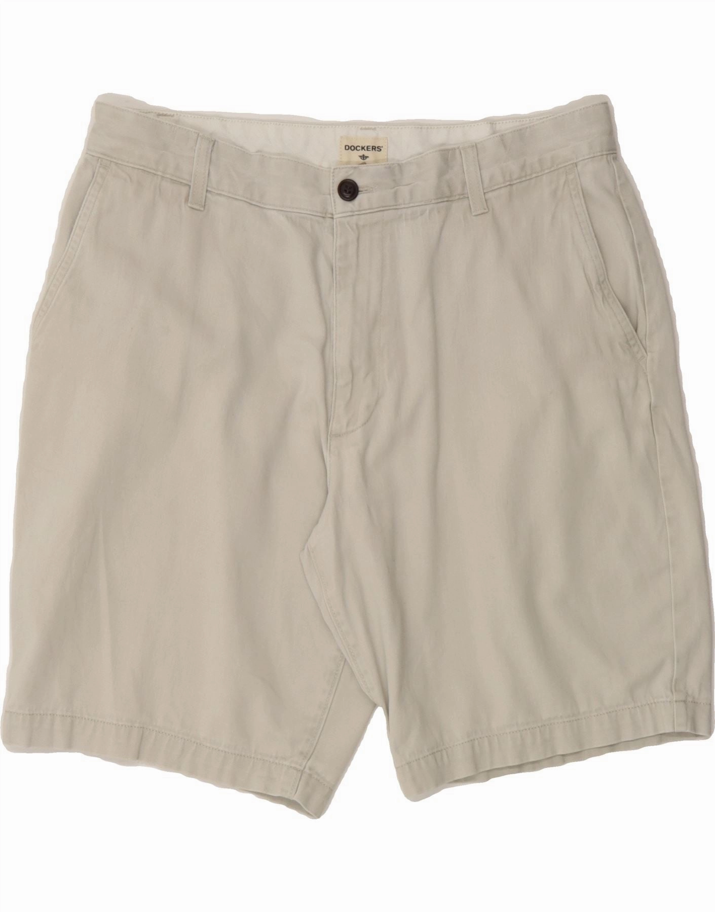 DOCKERS Mens Chino Shorts W33 Medium Off White Cotton AbrasionResistant Relaxed Fit