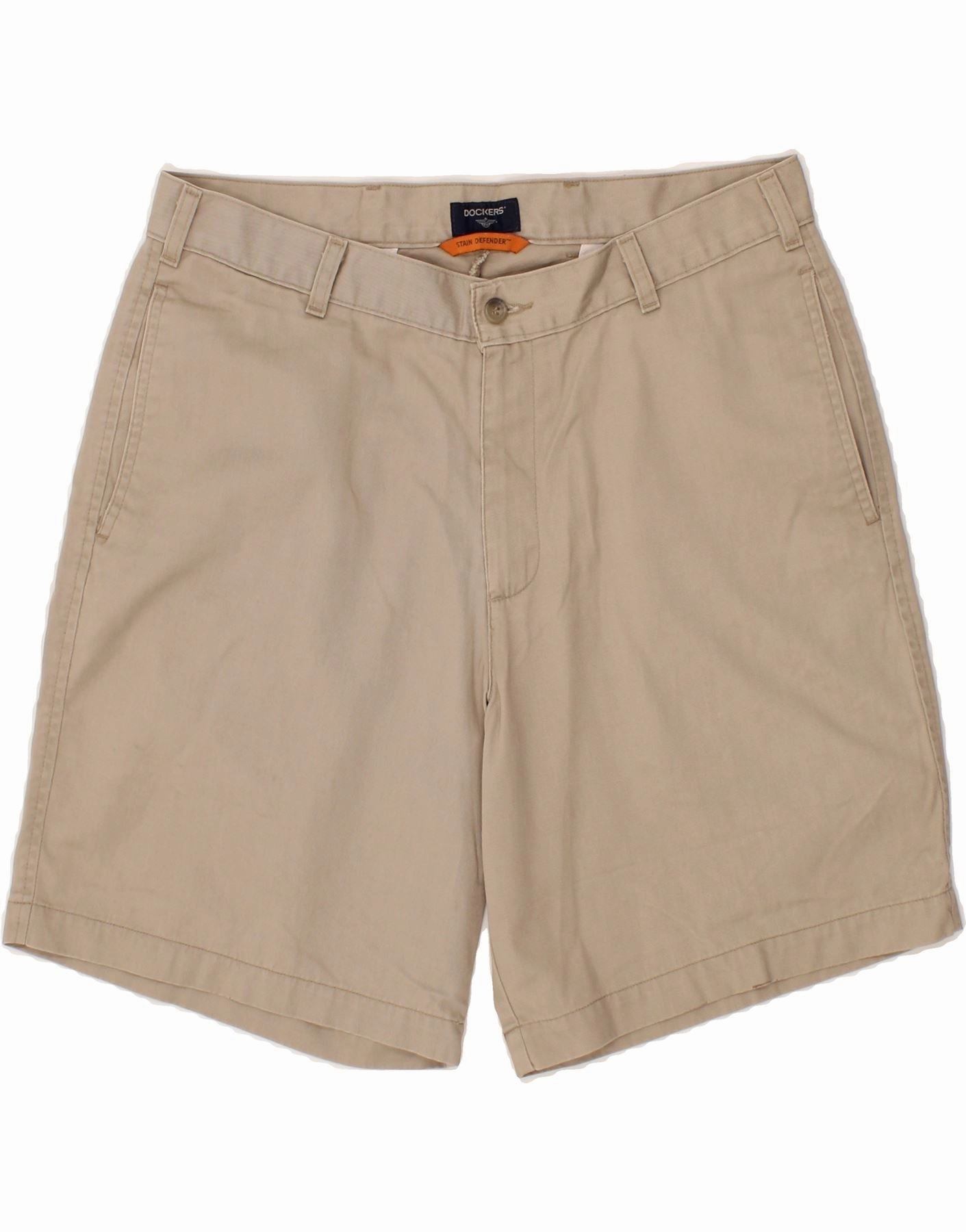 DOCKERS Mens Chino Shorts W34 Large Beige Cotton Faux Leather