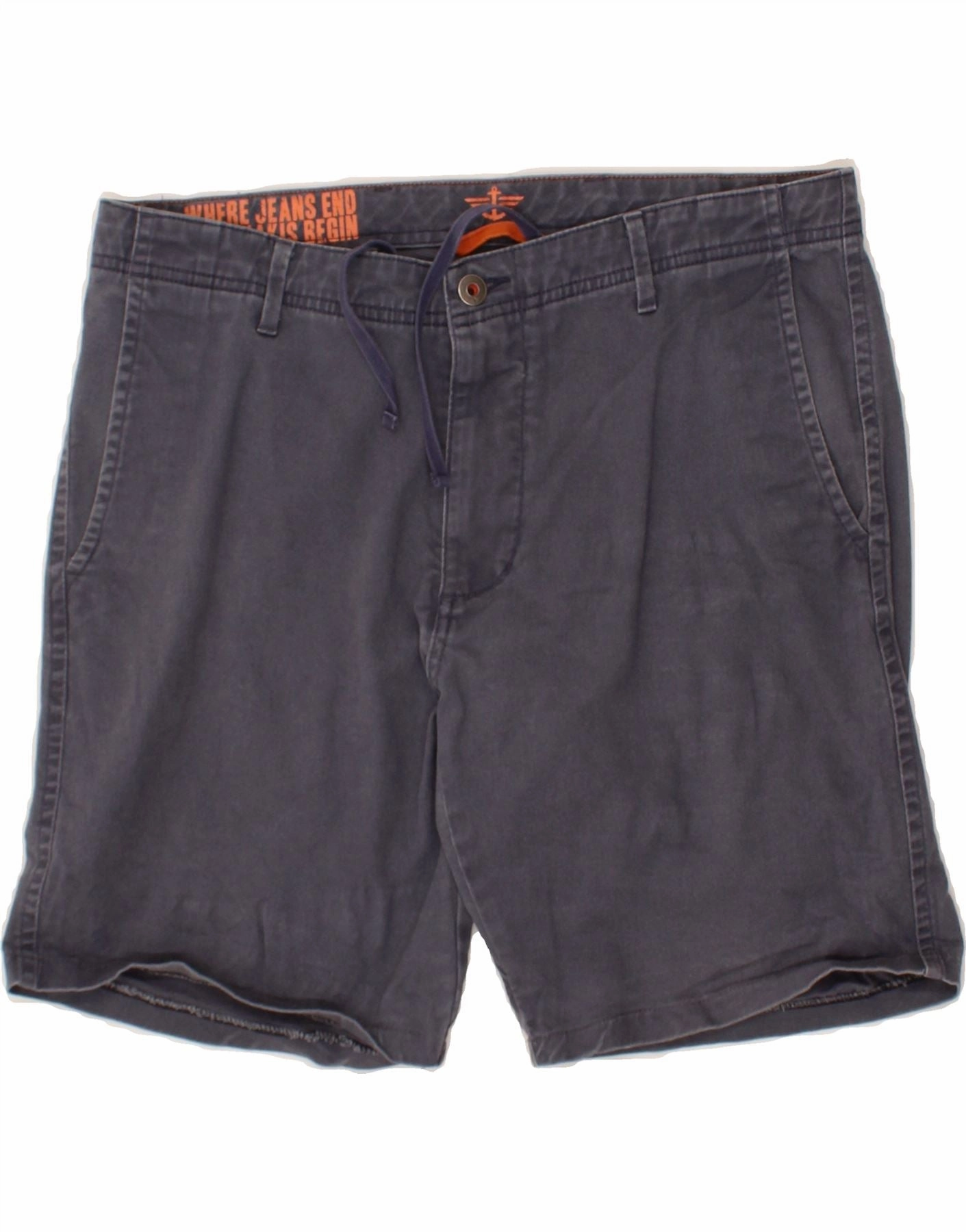 Gym Wear DOCKERS Mens Chino Shorts W34 Large Navy Blue Cotton