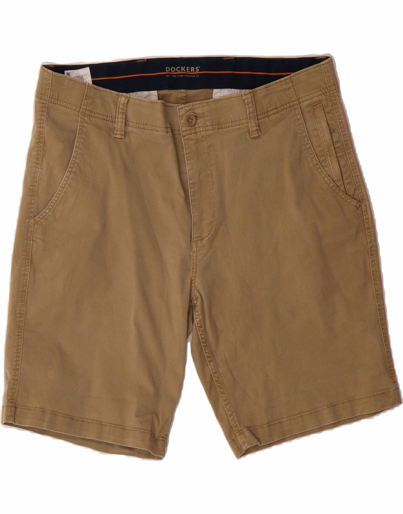 DOCKERS Mens Chino Shorts W36 Large Beige Cotton vest Double Layered Knees