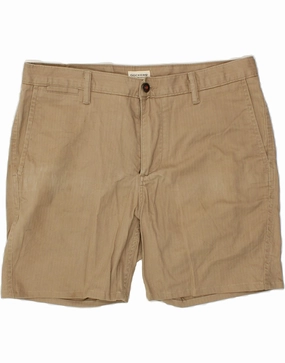 DOCKERS Mens Chino Shorts W36 Large Beige Pinstripe Comfortable Wear Sporty Style