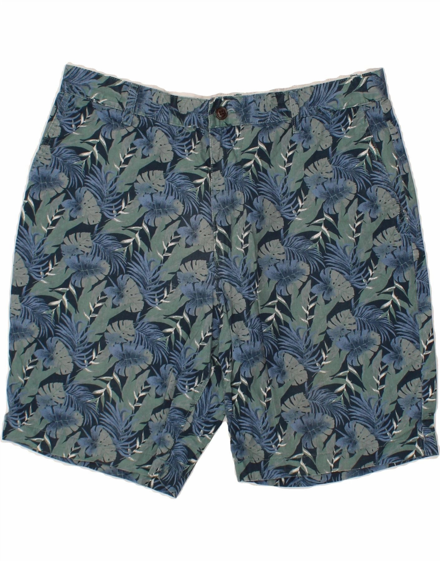 DOCKERS Mens Chino Shorts W36 Large Blue Floral Hawaiian Breathable mesh lining