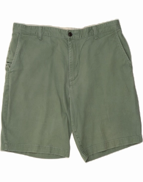 DOCKERS Mens Chino Shorts W36 Large Green Cotton Lightweight Flex