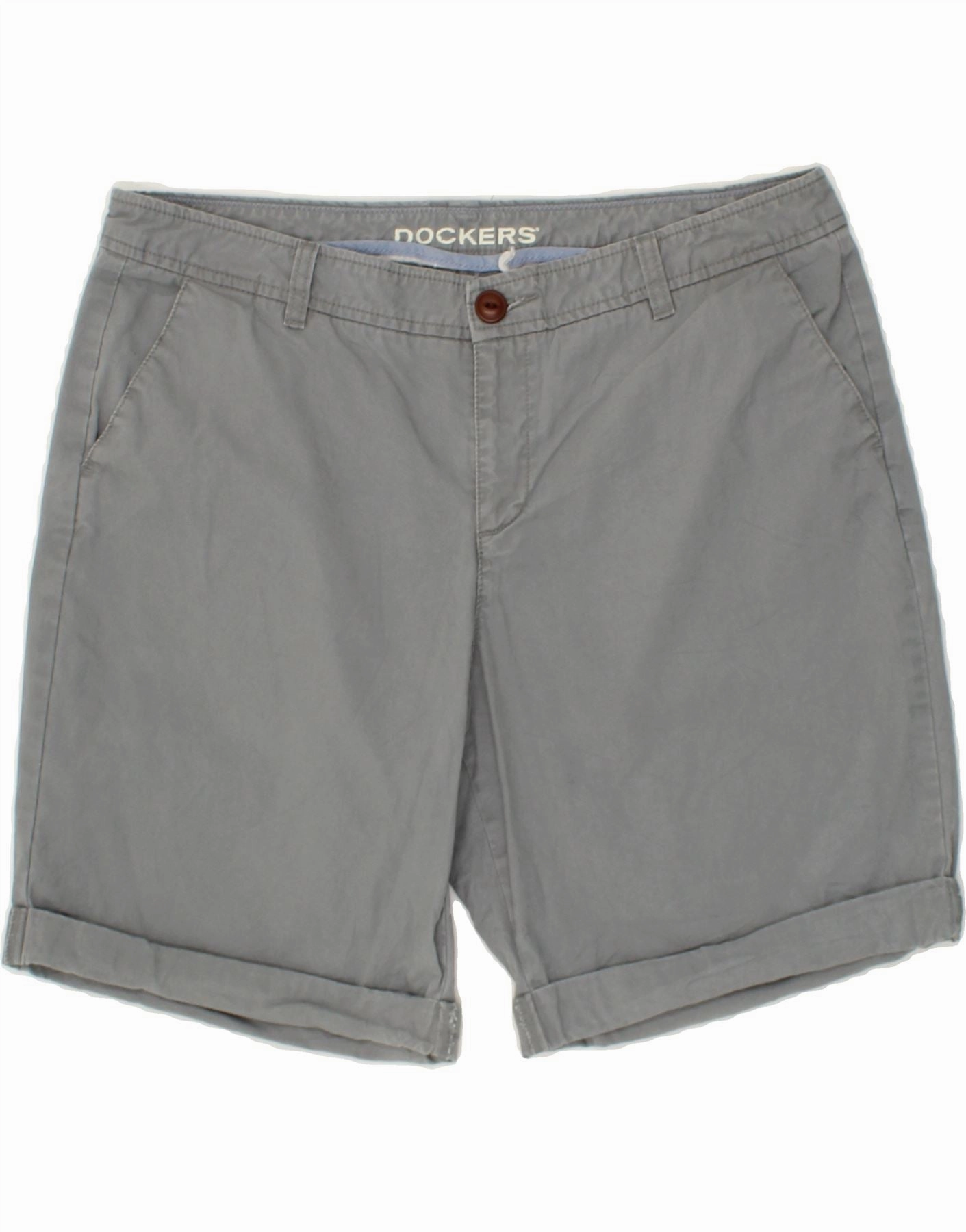 DOCKERS Mens Chino Shorts W36 Large  Grey Cotton Summer Ready Reinforced Hems