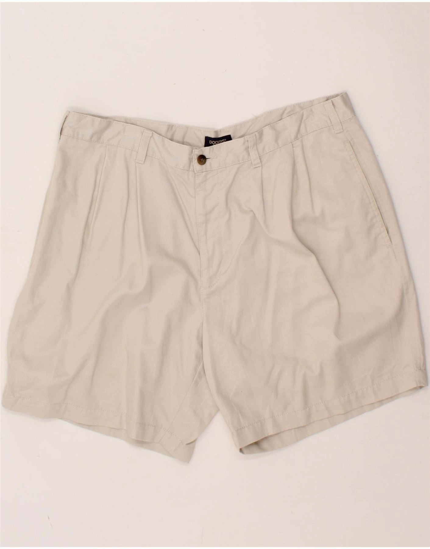 DOCKERS Mens Chino Shorts W38 XL Beige Cotton Fashionable Look Simple Appeal