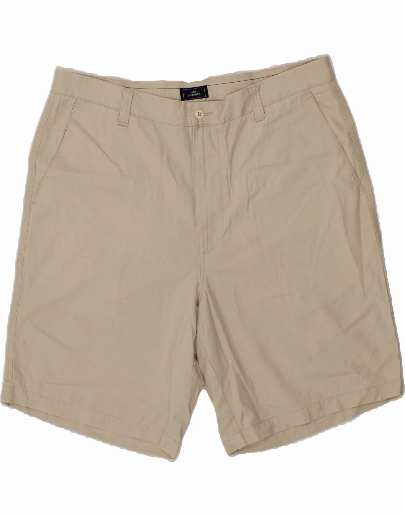 DOCKERS Mens Chino Shorts W38 XL Beige Cotton Wear Resistant Fabric