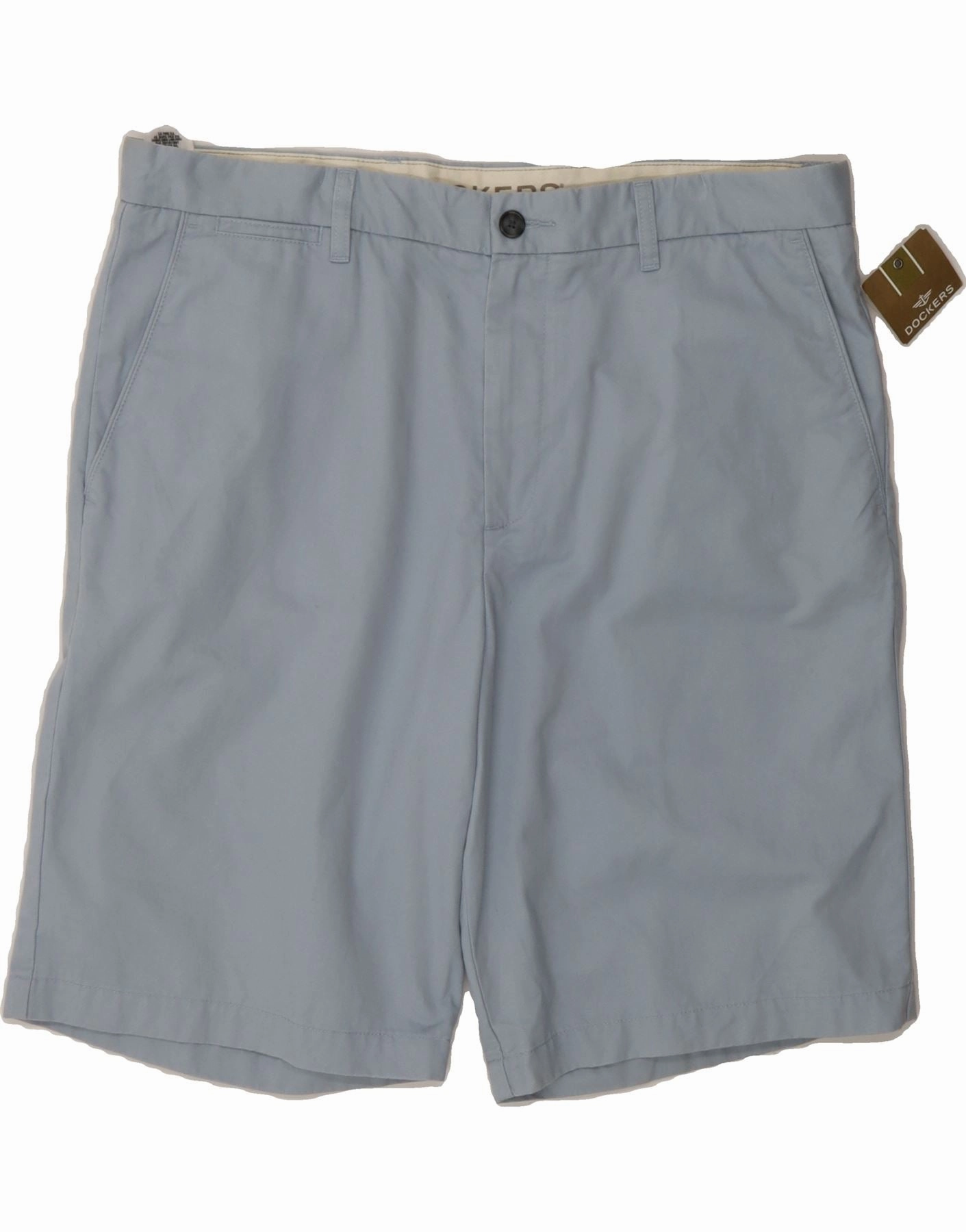 DOCKERS Mens Chino Shorts W38 XL Blue Cotton slim cut Flexible stretch