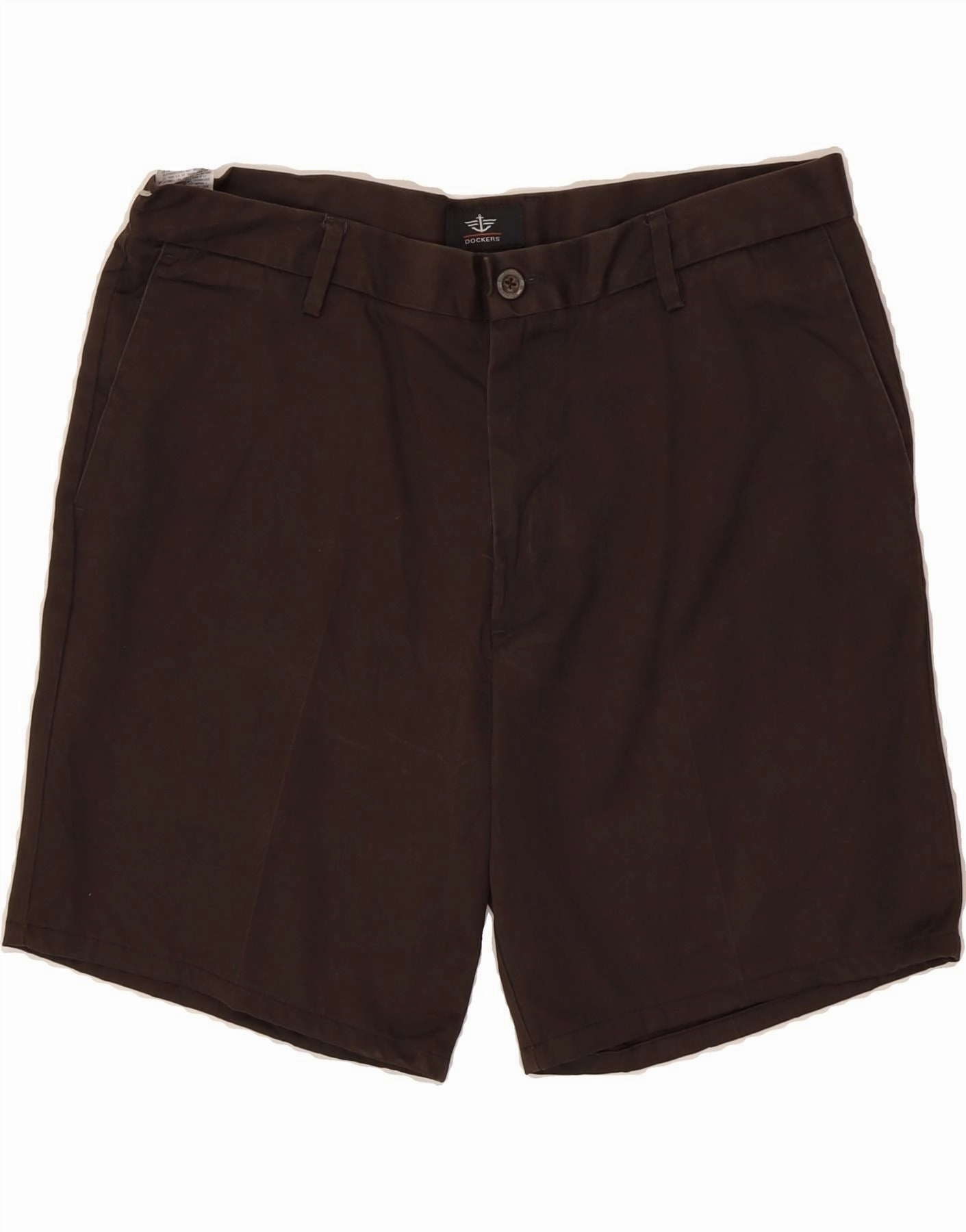 DOCKERS Mens Chino Shorts W38 XL Brown Cotton Layered Cuff Design
