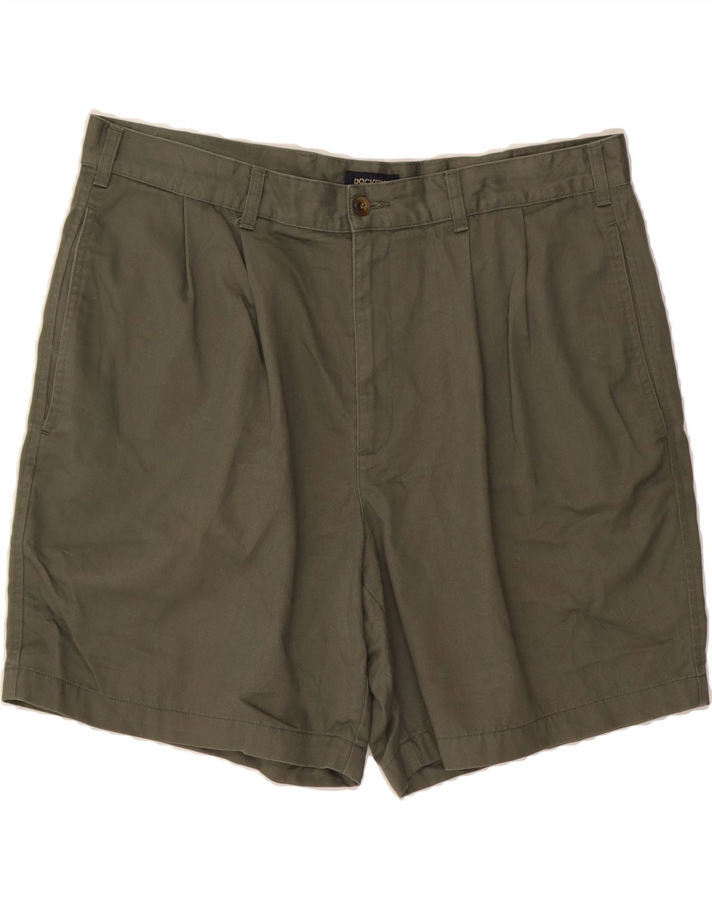 DOCKERS Mens Chino Shorts W38 XL  Khaki Cotton LaserCutEdging Laser Cut Perforations