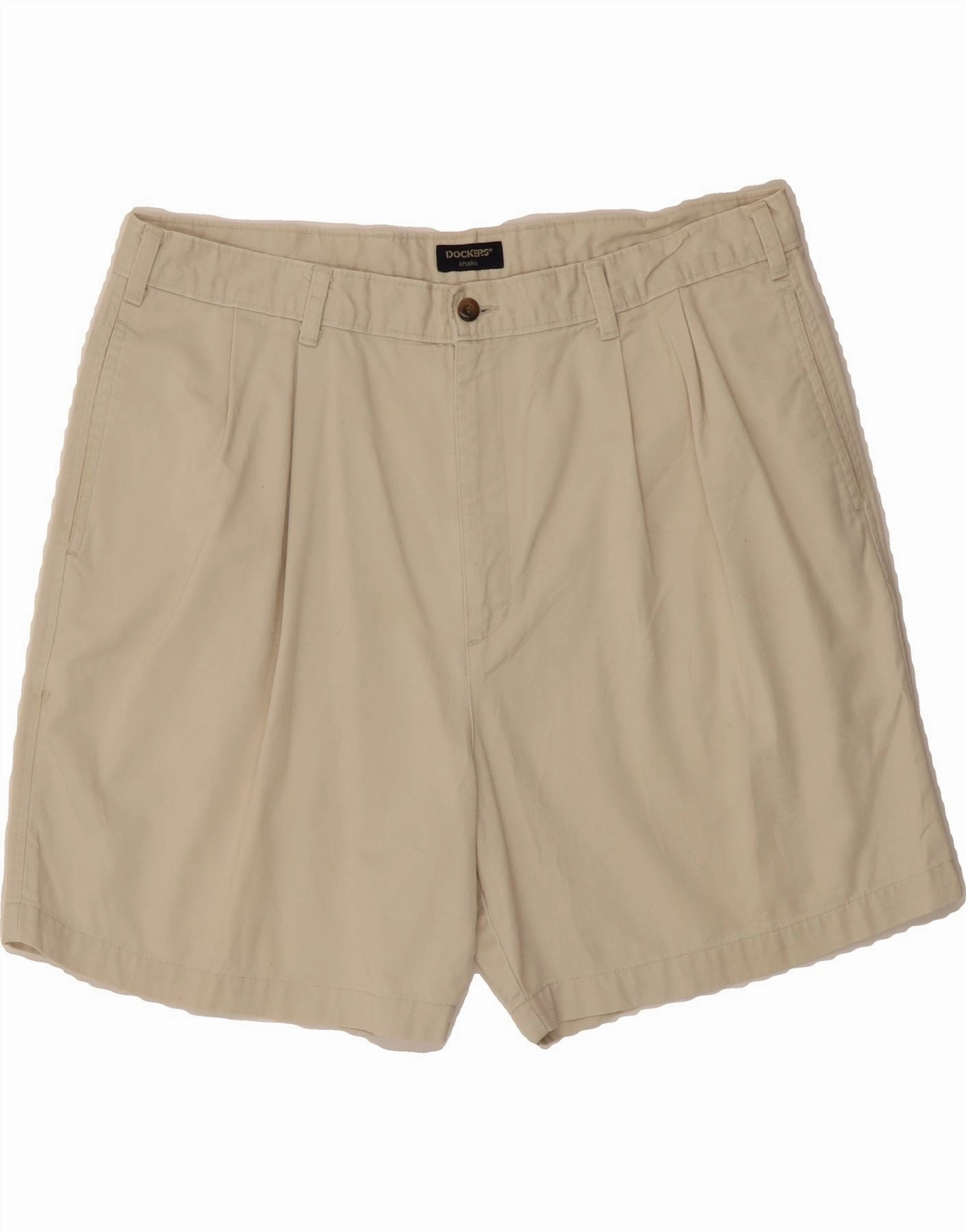 DOCKERS Mens Chino Shorts  W38 XL Khaki Cotton Urban Style Fitness Ready