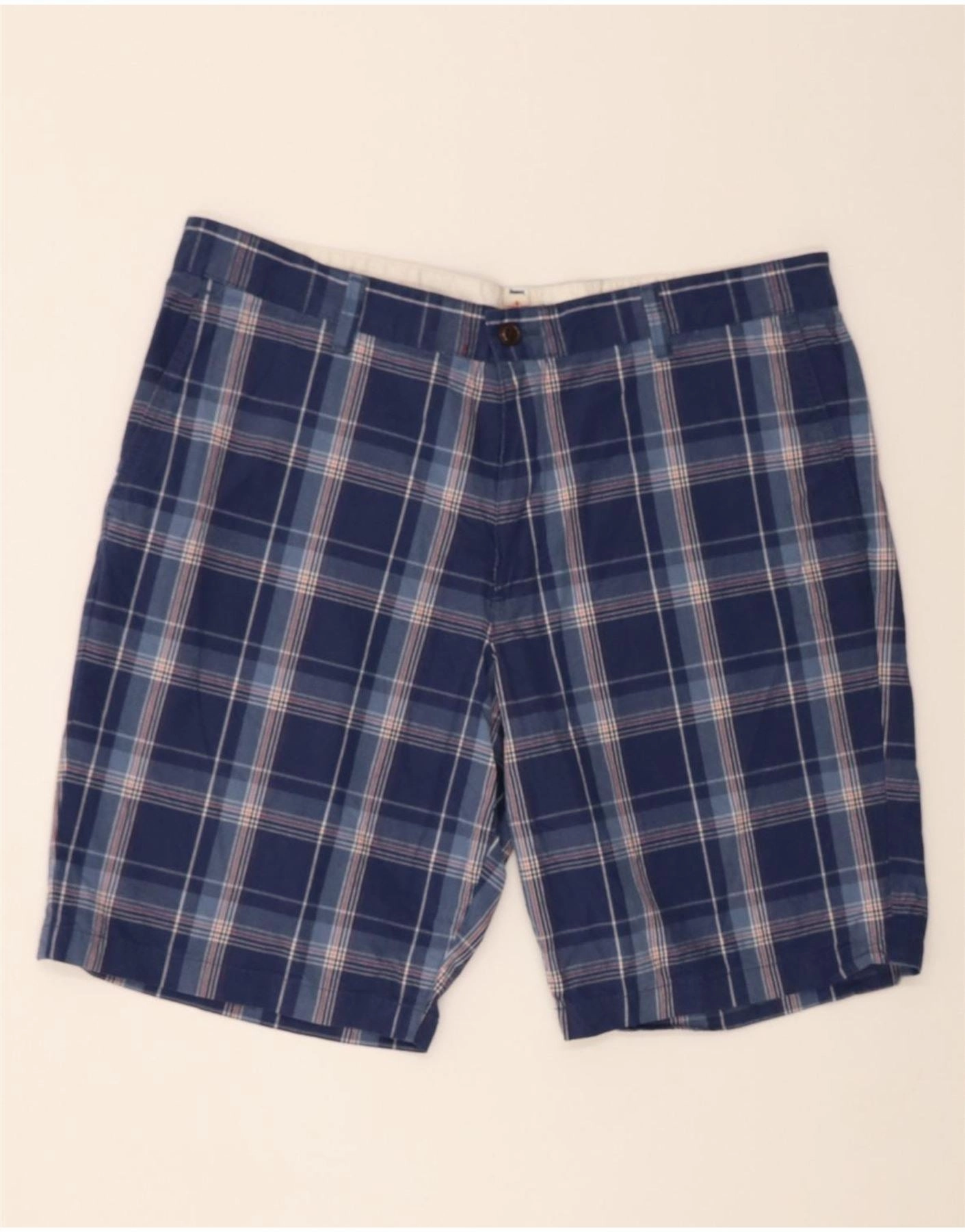 Versatile Layering Comfy Wear DOCKERS Mens Chino Shorts W38 XL Navy Blue Check Cotton