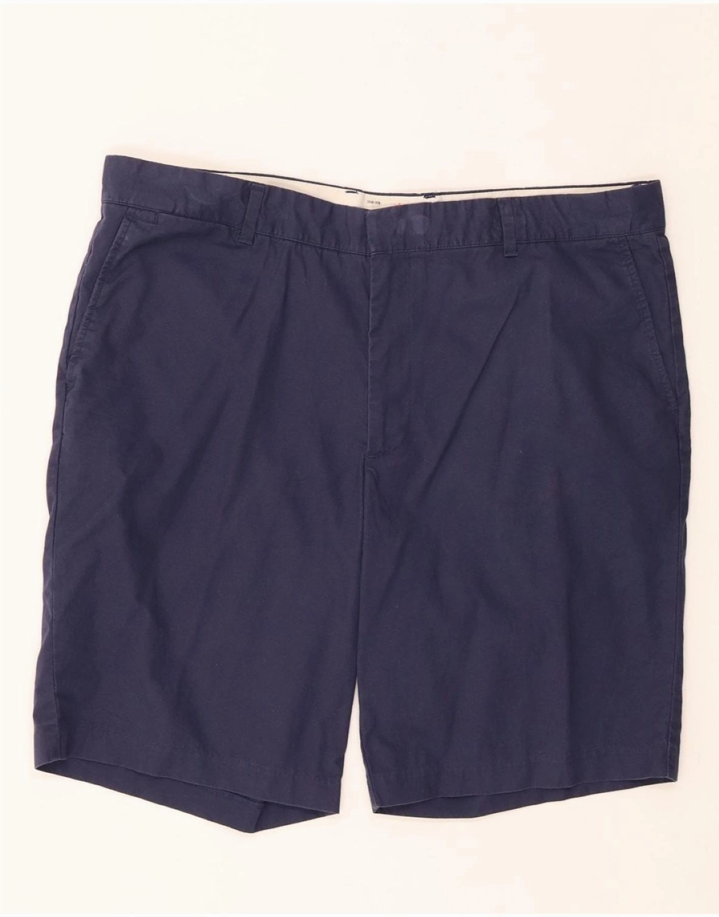 Perfect Fit Easy Care Material DOCKERS Mens Chino Shorts  W38 XL Navy Blue Cotton