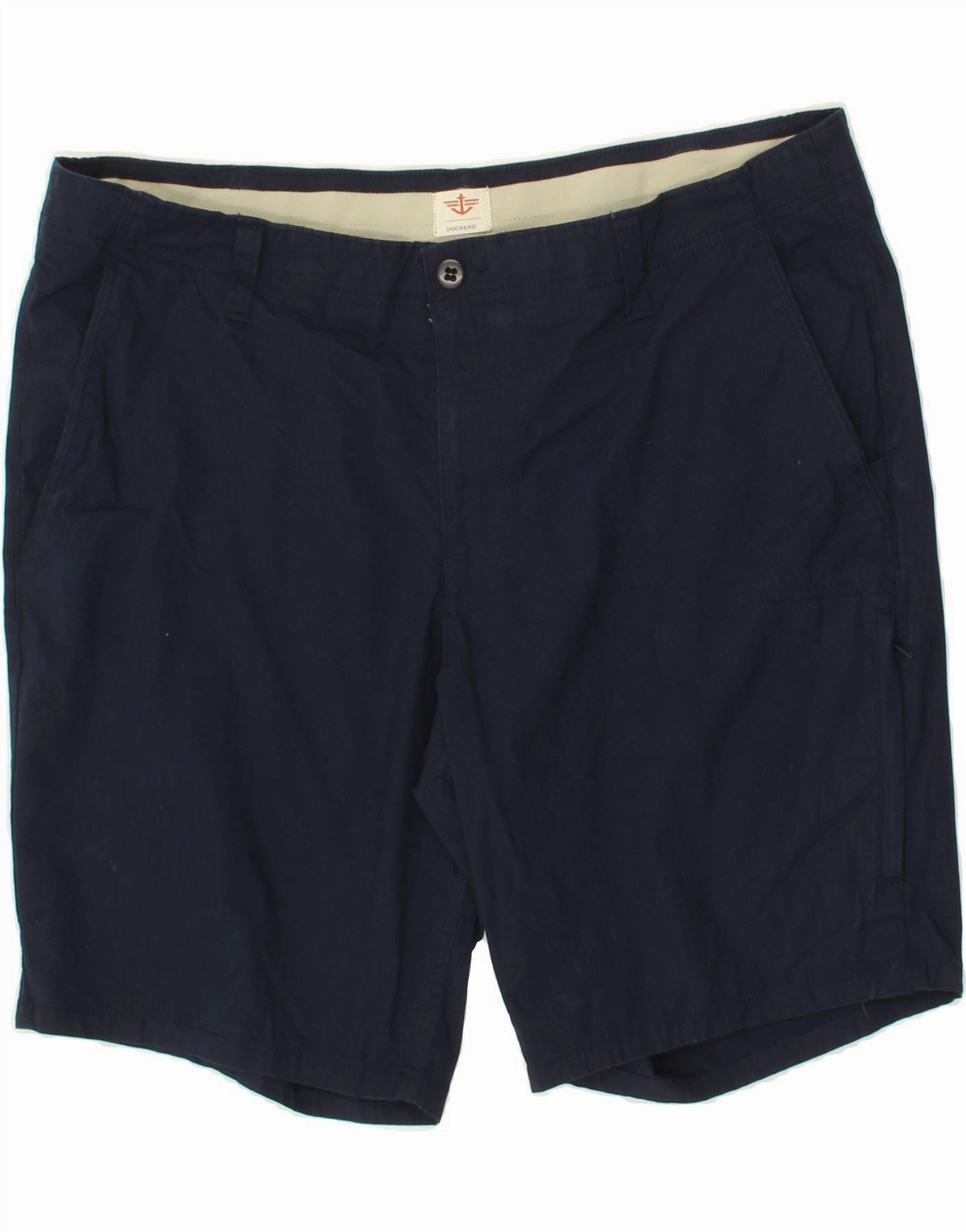 DOCKERS Mens Chino Shorts W38 XL Navy Blue Cotton Wind Resistant Panels Sleepwear