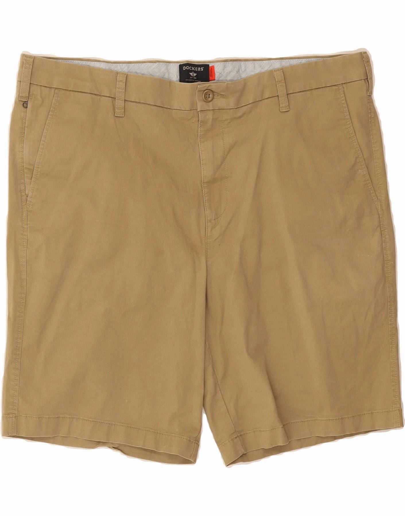 DOCKERS Mens Chino Shorts W40 XL Brown Cotton Tagless label Flexible Movement Cut