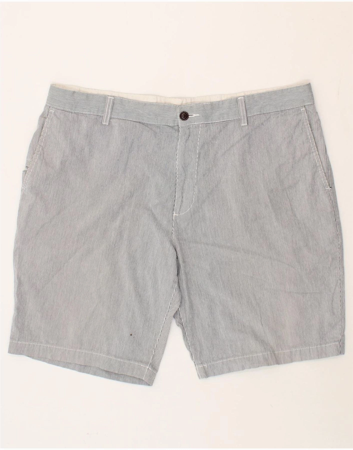 Pre Shrunk Cotton Blend Ventilated Design DOCKERS Mens Chino Shorts W40 XL Grey Pinstripe Cotton