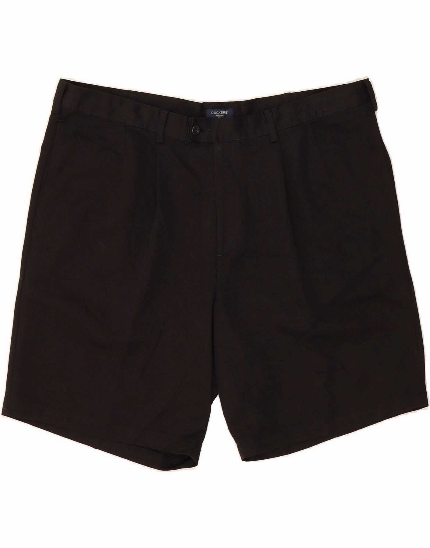 DOCKERS Mens Chino Shorts W42 2XL Black Polyester Modern Design Sweat Wicking Fabric