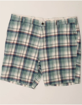 Slim Stretch DOCKERS Mens Chino Shorts W42 2XL Blue Check Cotton