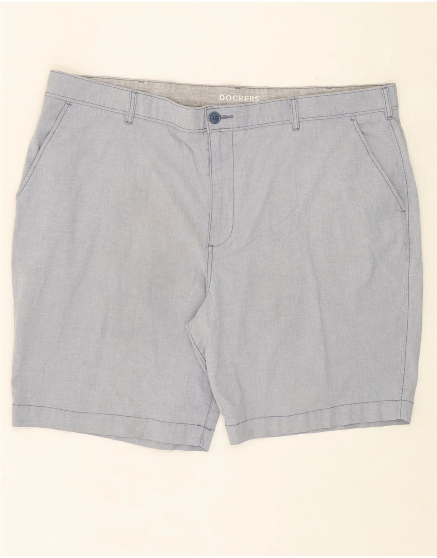 Balanced Fit Anti Odor DOCKERS Mens Chino Shorts W42 2XL Blue Cotton