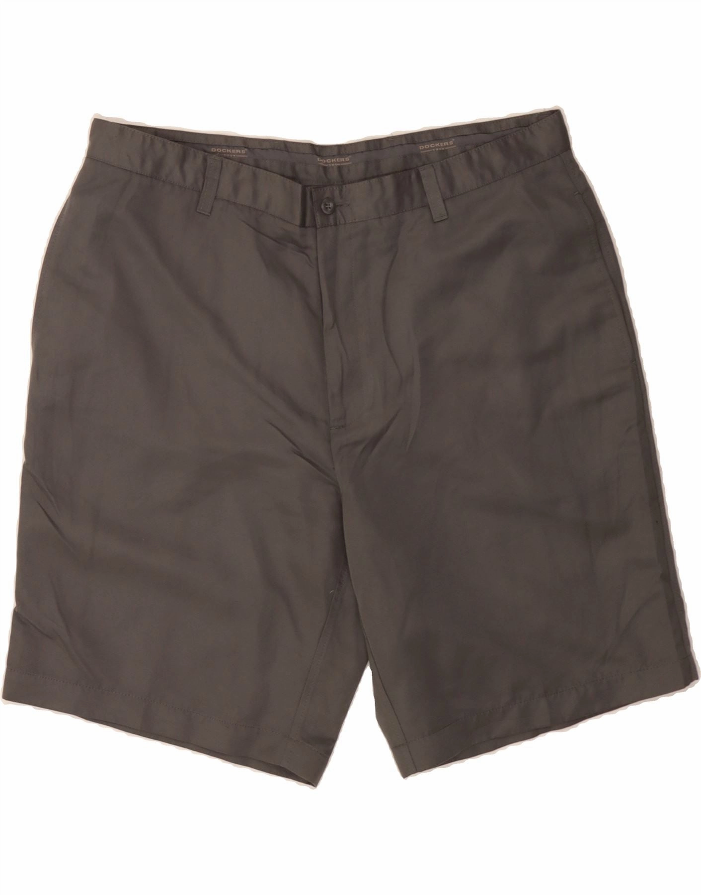 DOCKERS Mens Chino Shorts W42 2XL Grey Polyester Waterproof Feature High Durability Weave