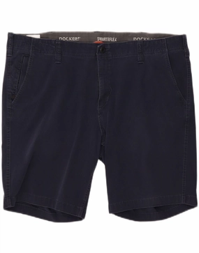 Breathable Material Adjustable Waistband DOCKERS Mens Chino Shorts W42 2XL Navy Blue Cotton