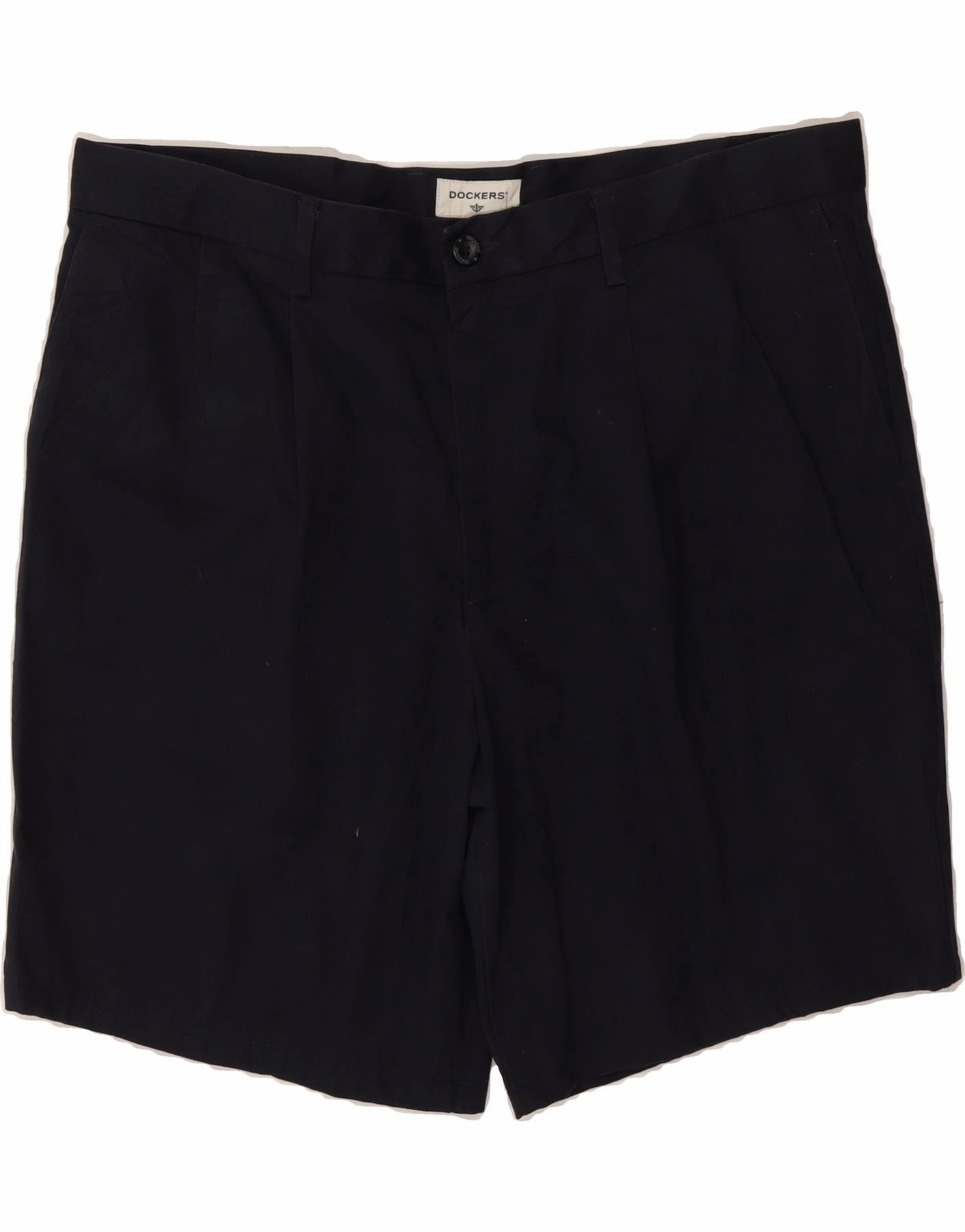 Casual Outfit Tagless label DOCKERS Mens Classic Fit Pegged Chino Shorts W38 XL Navy Blue Cotton