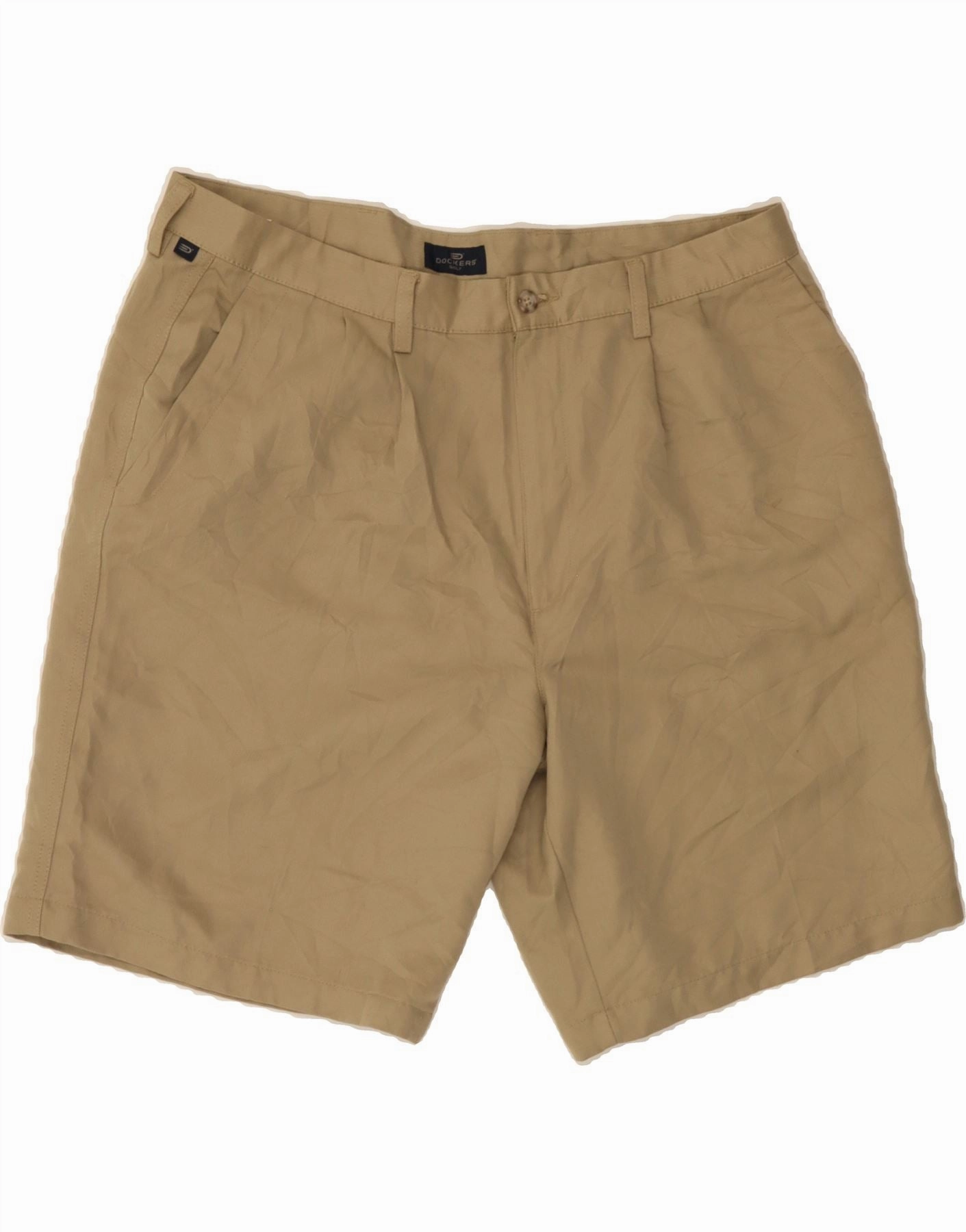 DOCKERS Mens Golf Relaxed Fit Chino Shorts W38 XL Beige Polyester Non Irritating Seams Sporty Vibe