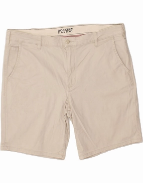 Recycled Polyester Blend DOCKERS Mens Khakis Chino Shorts W40 XL Beige Cotton