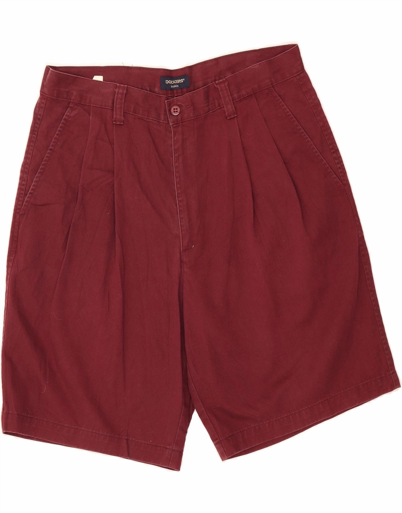 Versatile Fit Basic Look DOCKERS Mens Khakis Pegged Chino Shorts W34 Large Burgundy Cotton