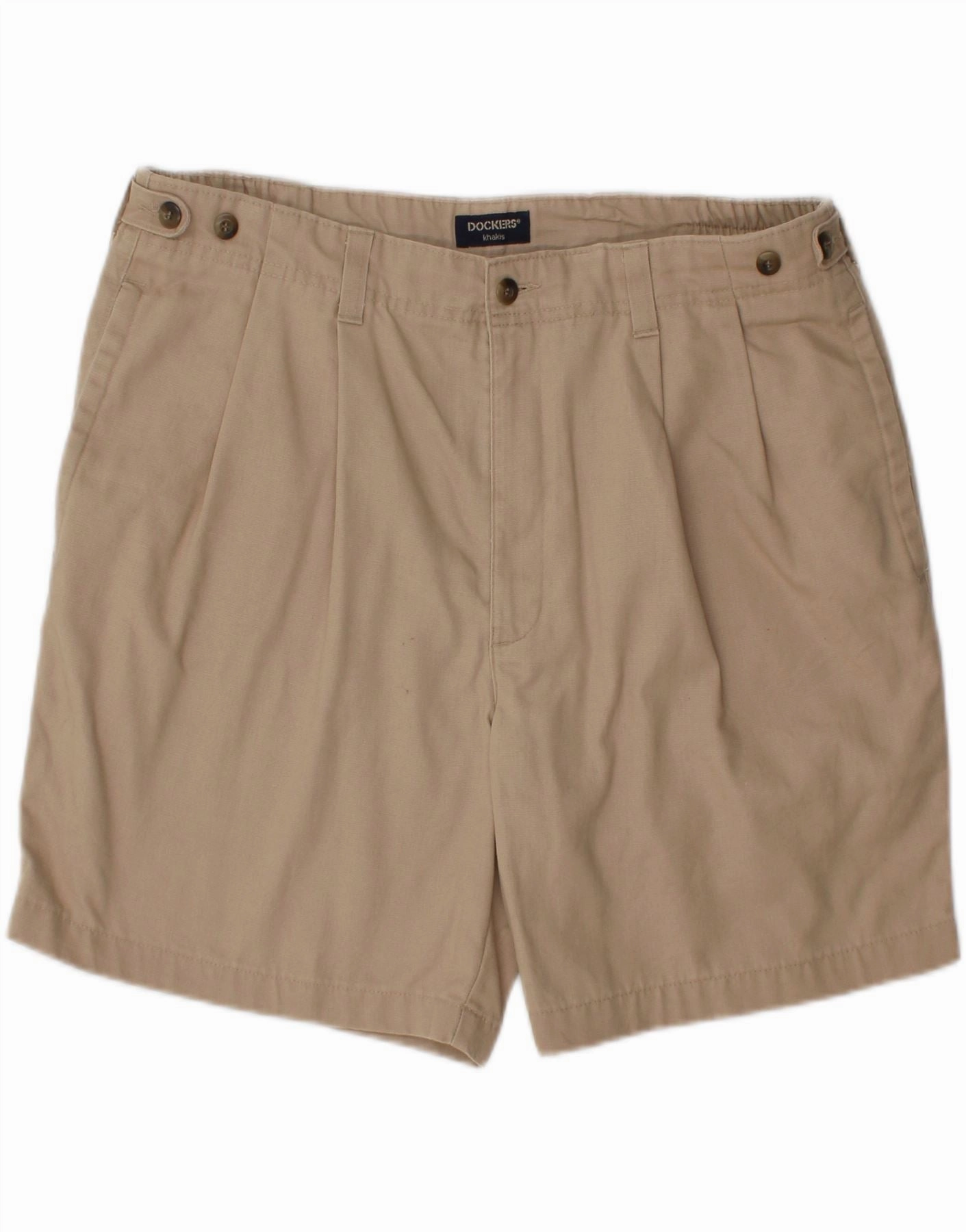 DOCKERS Mens Khakis Pegged Chino Shorts W38 XL Beige Cotton Daytime Style Quick Evaporation Fabric