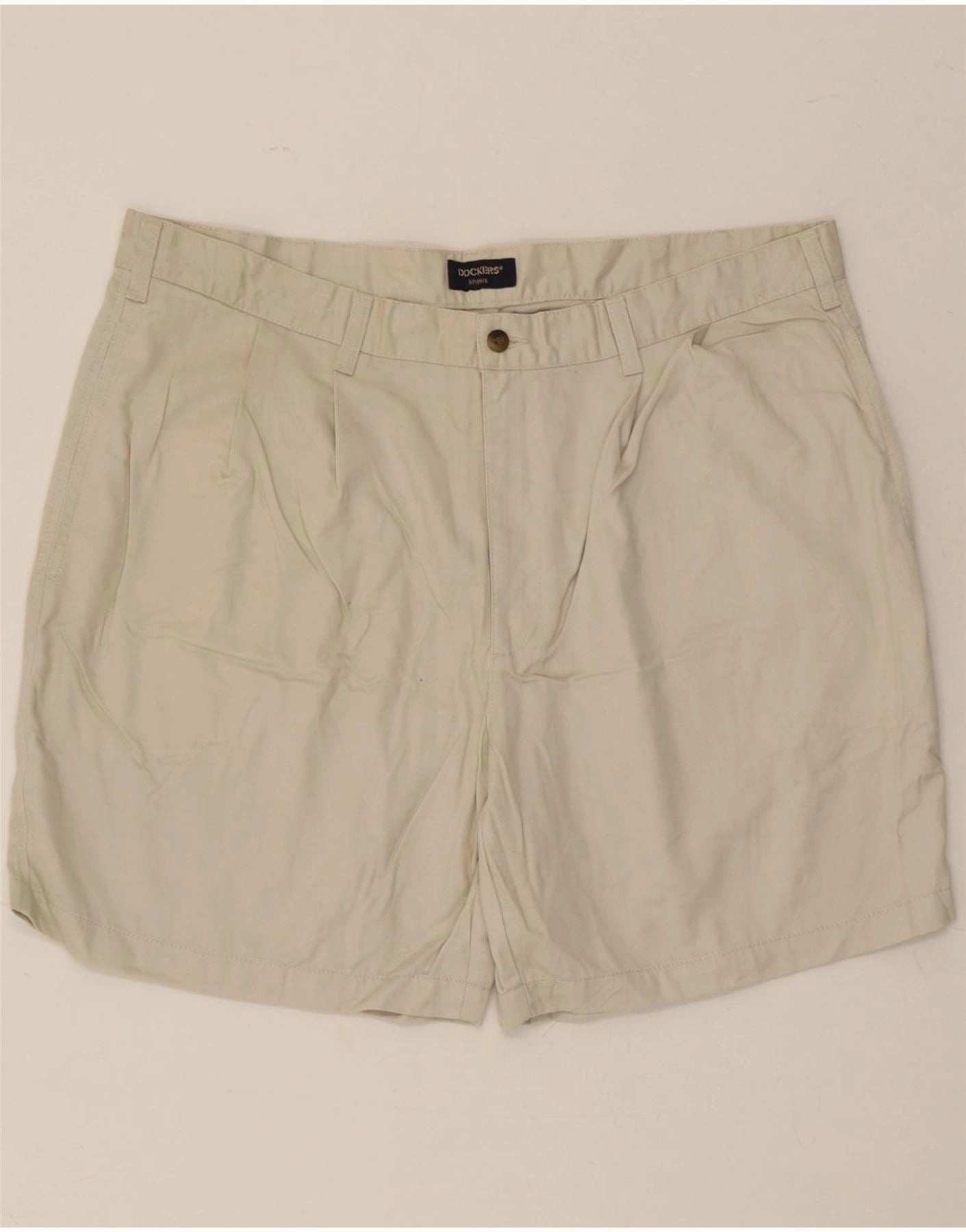 DOCKERS Mens Khakis Pegged Chino Shorts W40 XL Grey Cotton Ventilated Panels