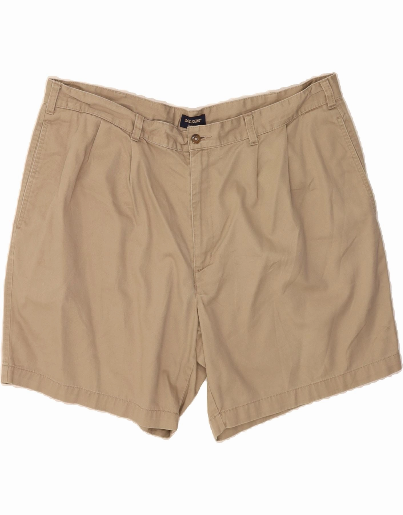 Minimal Stretch Chill Style DOCKERS Mens Khakis Pegged Chino Shorts W42 2XL Beige