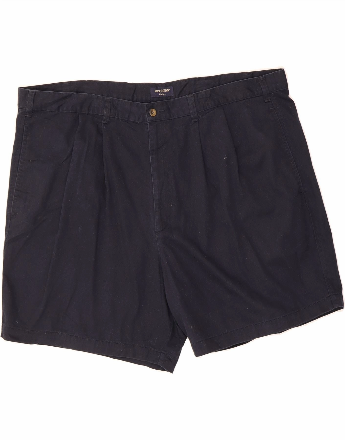 Cooling Effect DOCKERS Mens Khakis Pegged Chino Shorts W46 3XL Navy Blue Cotton