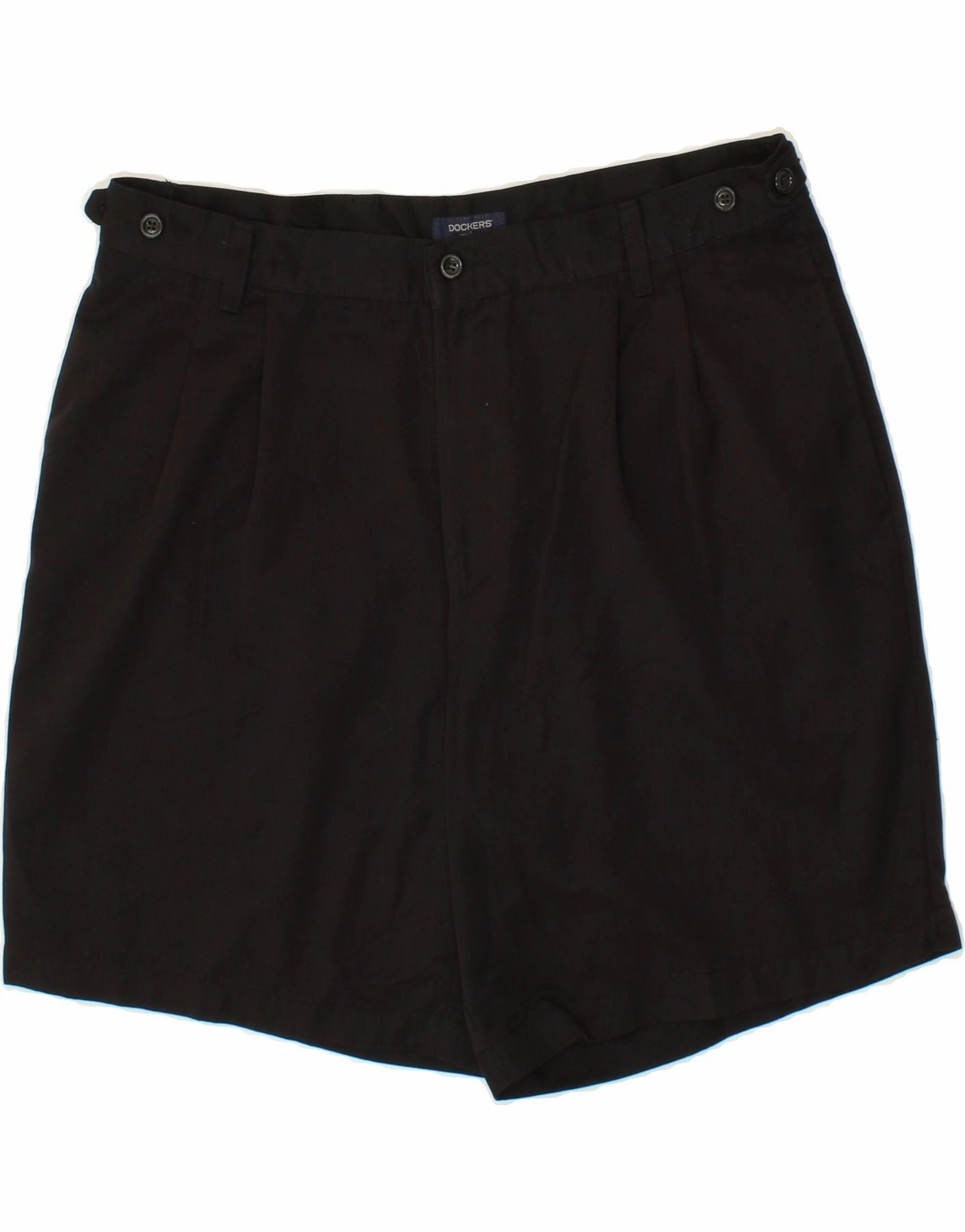 Simple Fit Stretchable Waist DOCKERS Mens Pegged Casual Shorts W36 Large Black Polyester