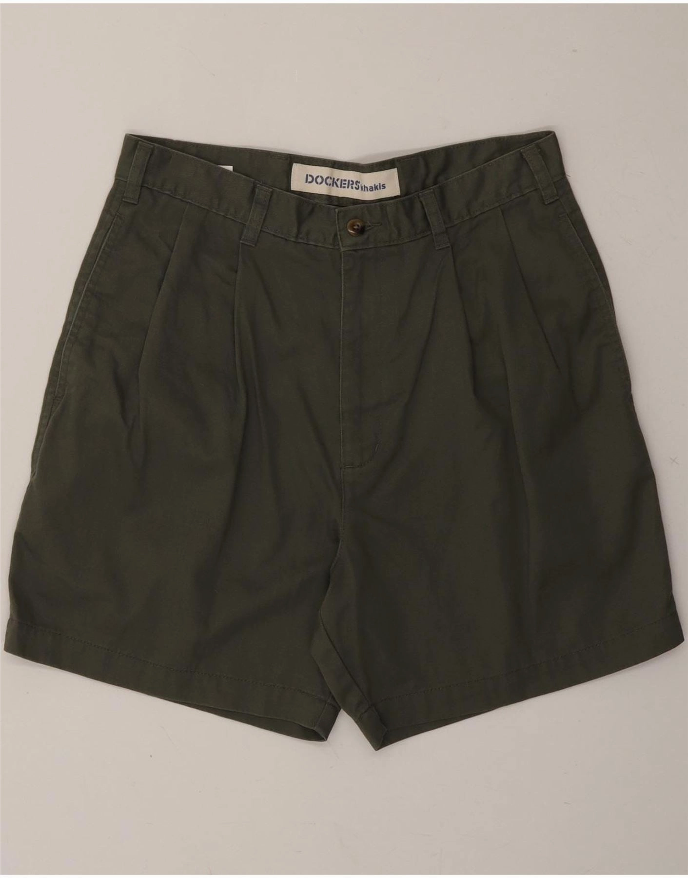 DOCKERS Mens Pegged Chino Shorts  W30 Medium Green Cotton Trendy Comfort