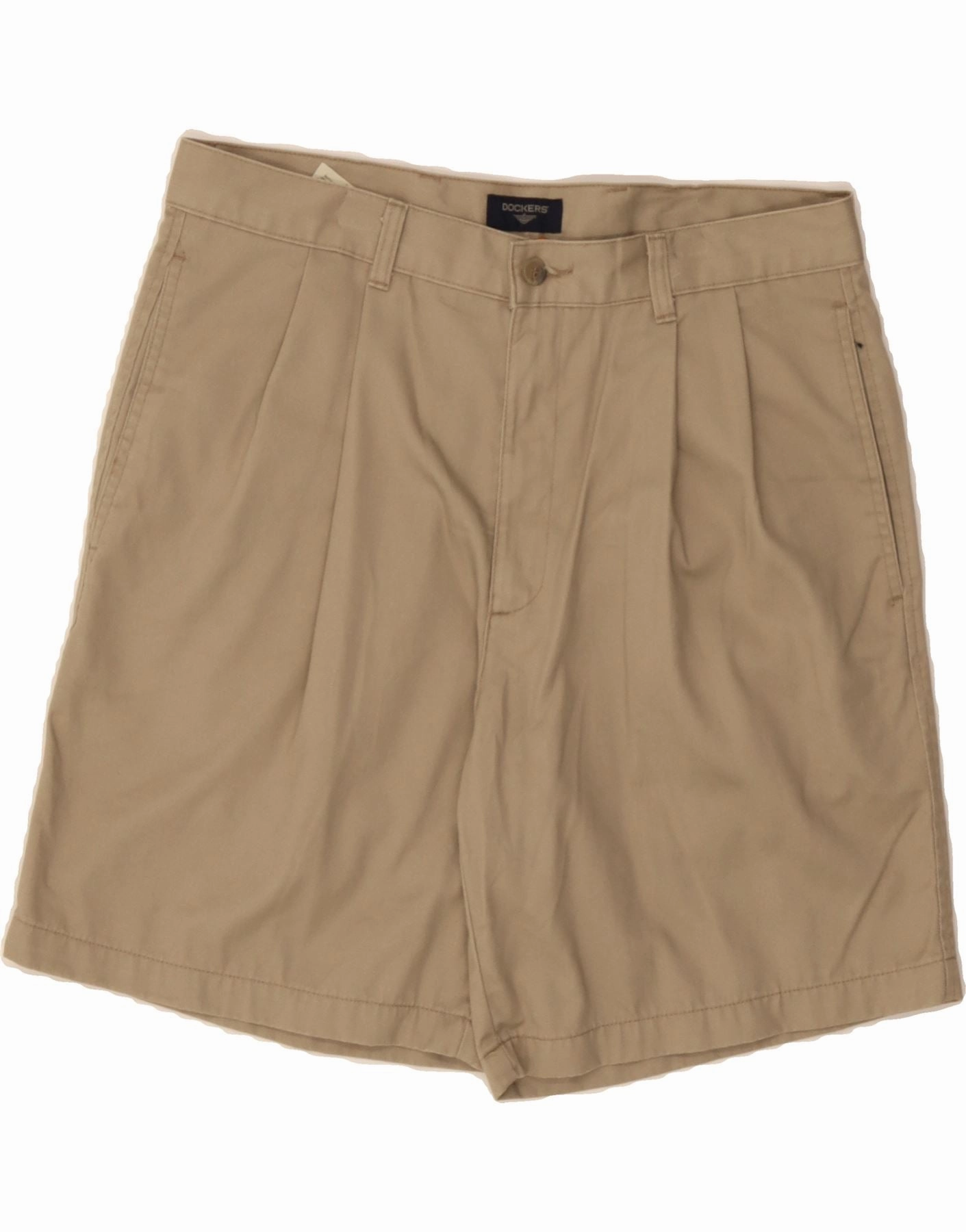 DOCKERS Mens Pegged Chino Shorts W33 Medium Beige Cotton Fit Flexibility