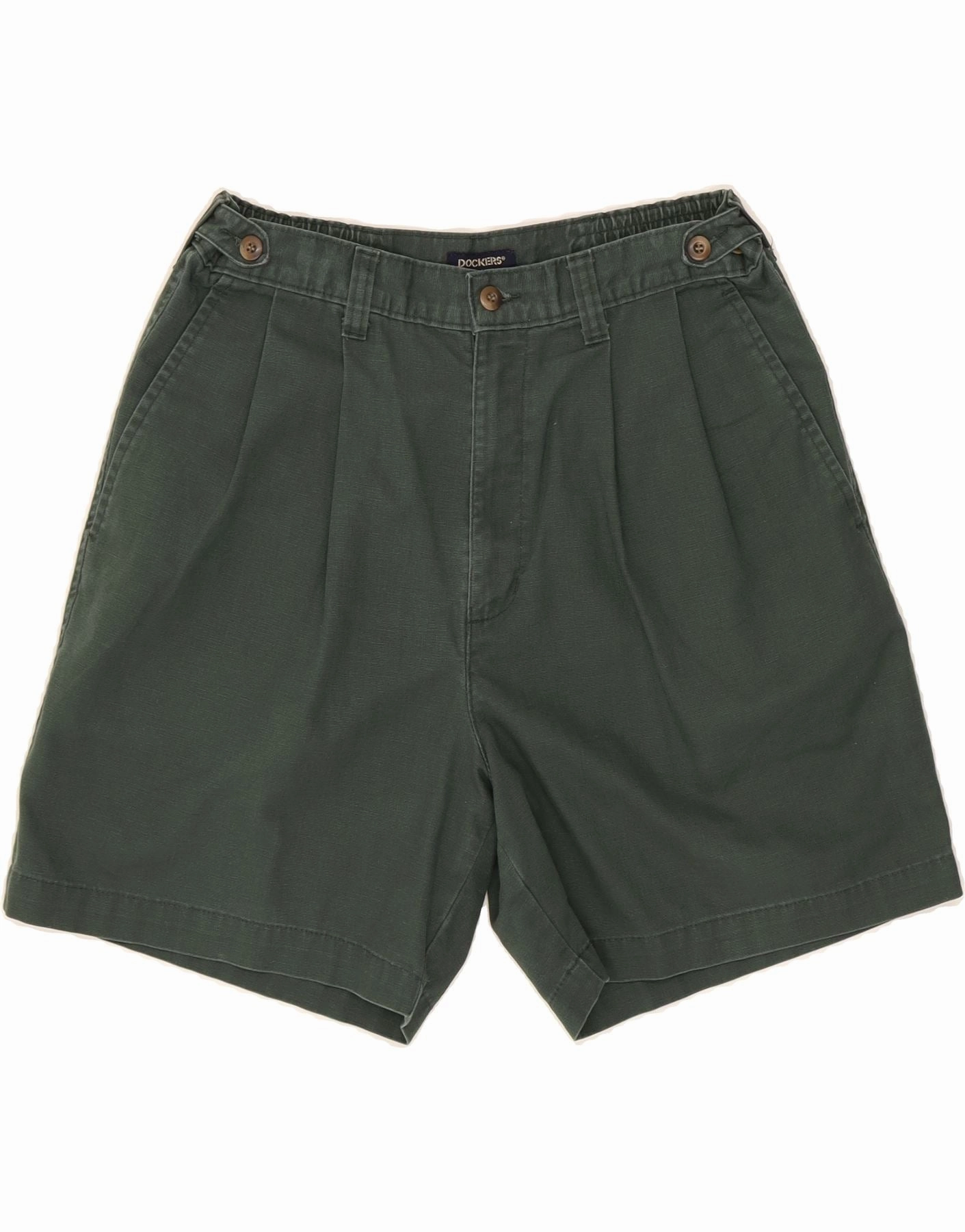DOCKERS Mens Pegged Chino Shorts W33 Medium Green Cotton Yoga wear Four Way Stretch