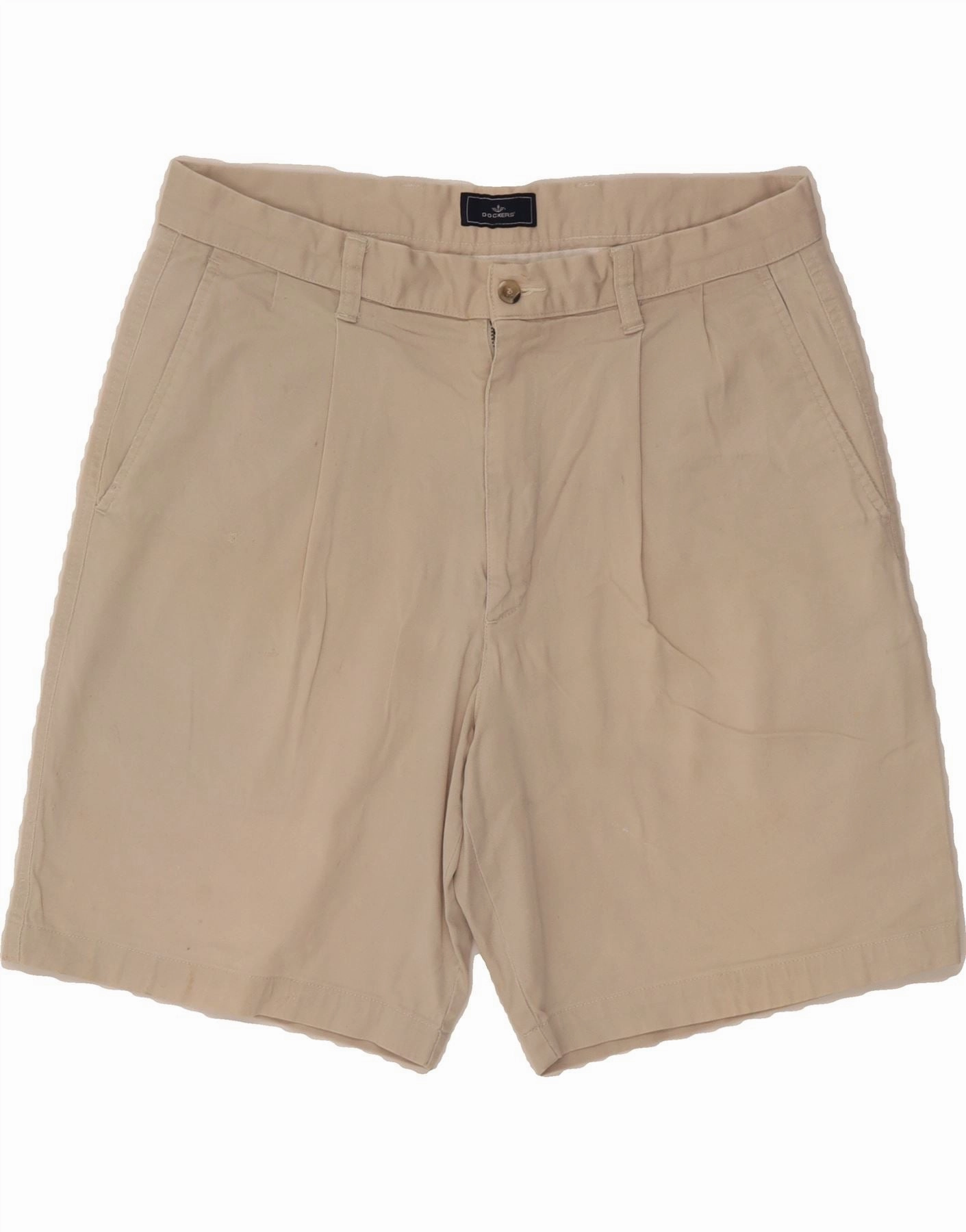 Travel Shorts DOCKERS Mens Pegged Chino Shorts W34 Large Beige Cotton