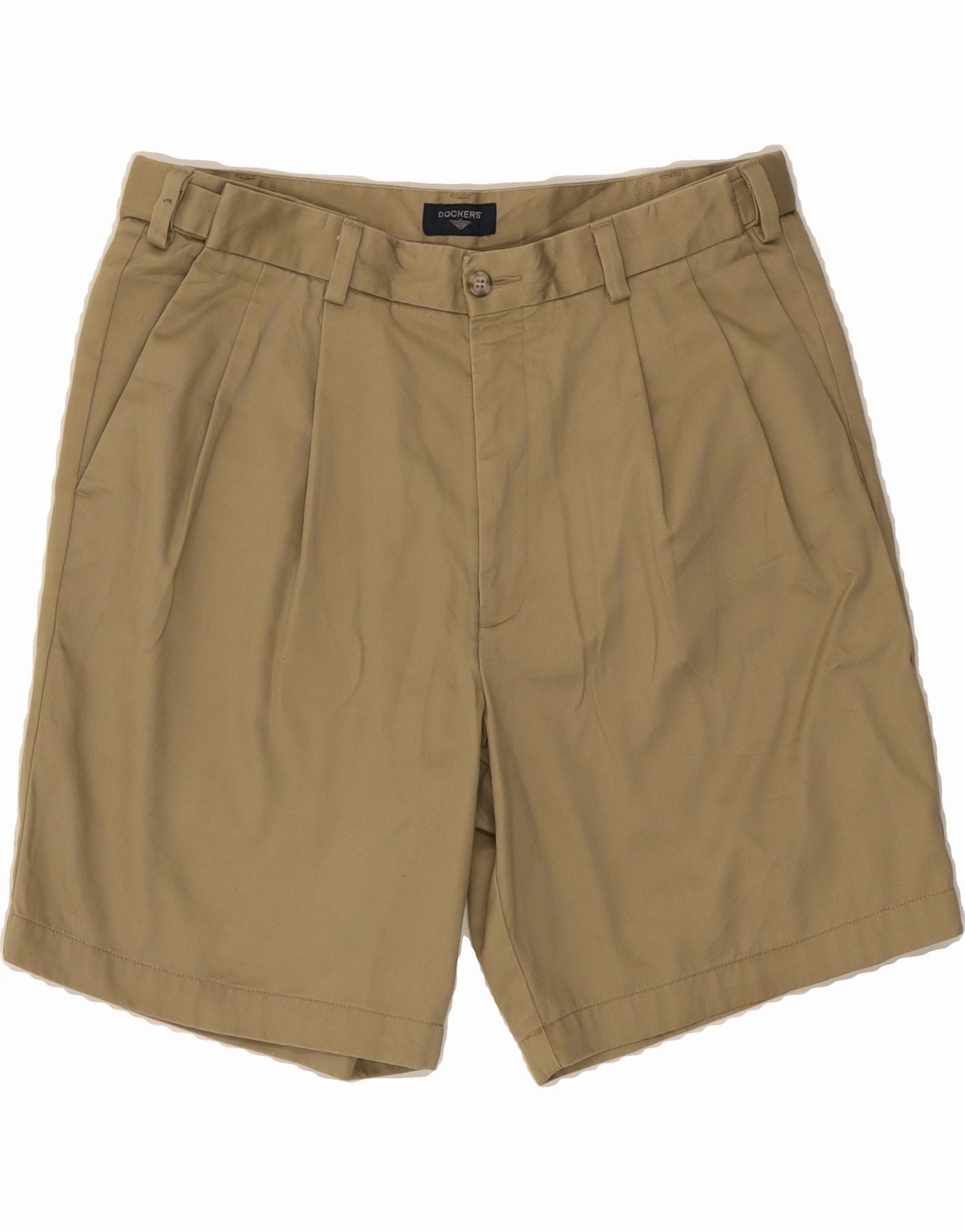 DOCKERS Mens Pegged Chino Shorts W34 Large Beige Cotton Slip Resistant Inner Lining